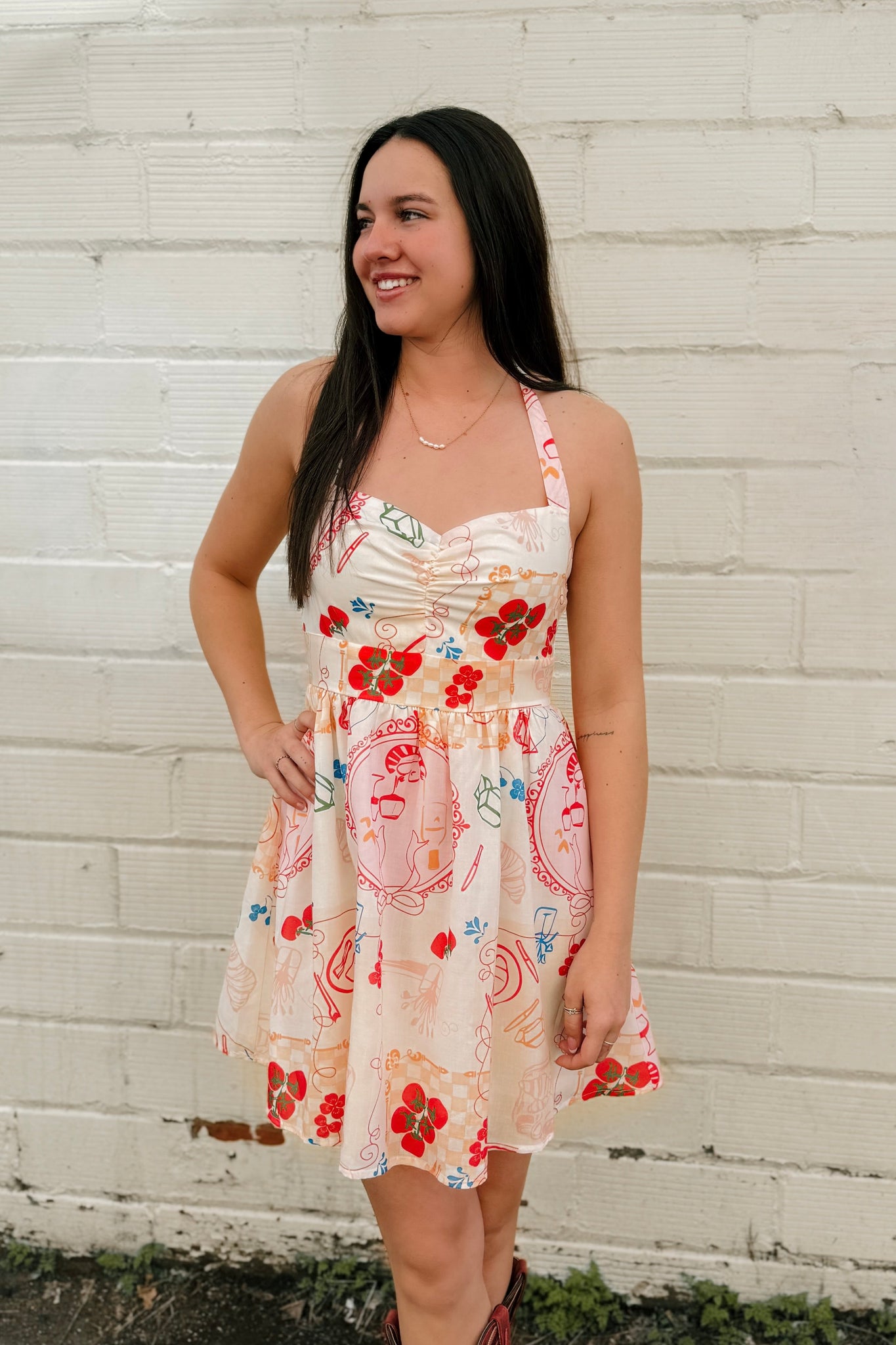 Let's Brunch Halter Dress Medium Let's Brunch Halter Dress Medium
