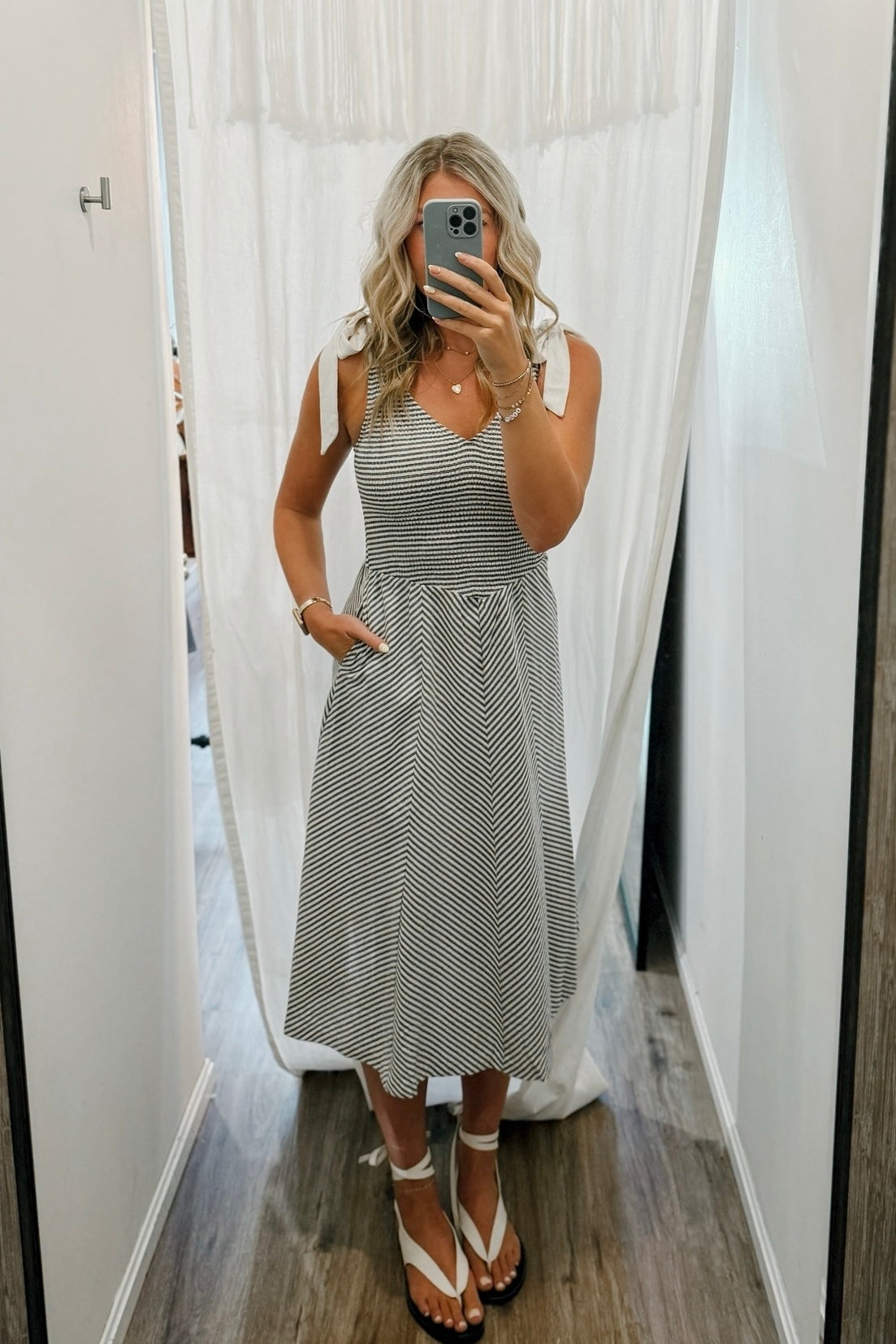 Cece Stripe Midi Dress