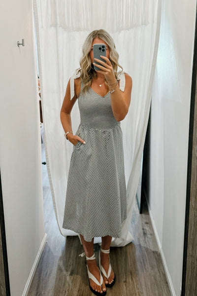 Cece Stripe Midi Dress