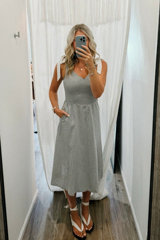 Cece Stripe Midi Dress