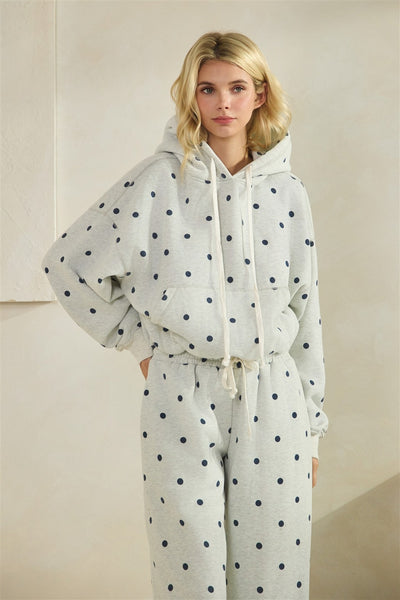 Bubble Hem Polka Dot Hoodie