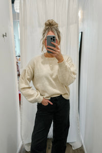 Pleated Sleeve Sweater