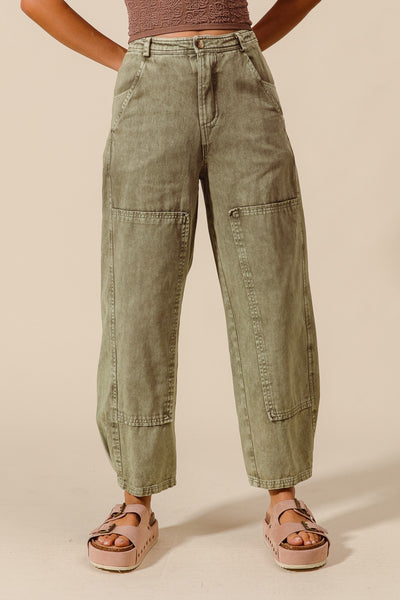 Mineral Wash Barrel Pants