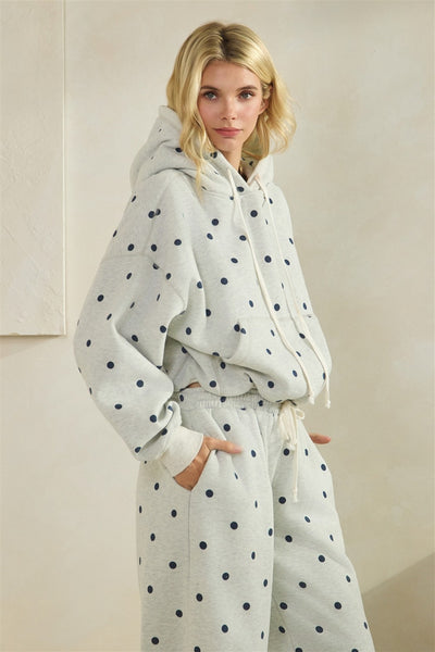 Bubble Hem Polka Dot Hoodie