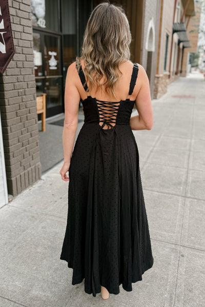Midnight Corset Midi Dress