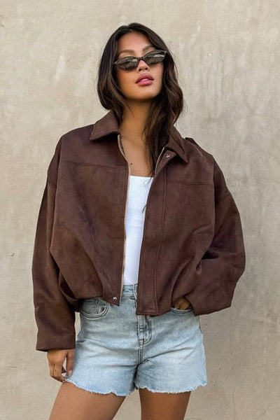Suede Bomber Jacket