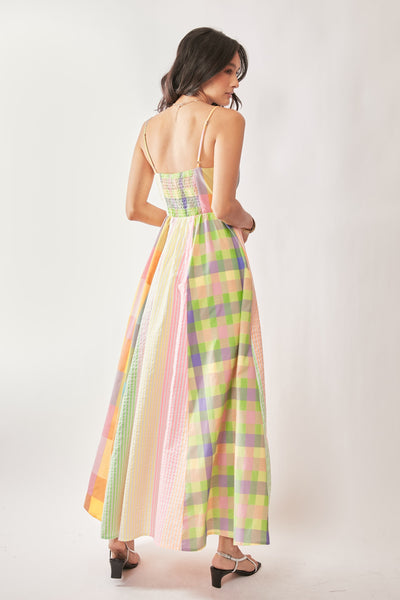 Mixed Print Maxi Dress