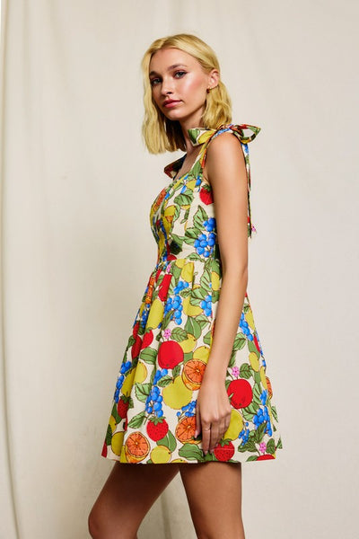 Fruity Tie Strap Dress