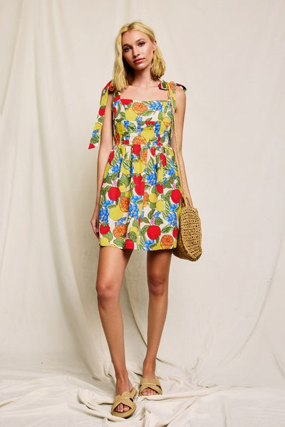 Fruity Tie Strap Dress