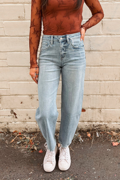 High Rise Barrel Jeans