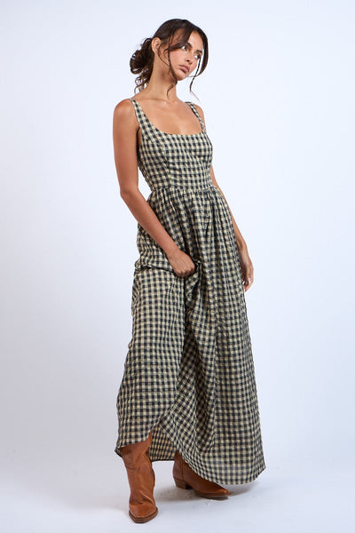 Check Maxi Dress