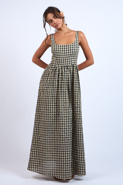 Check Maxi Dress