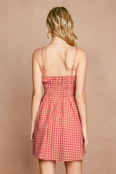 Cherry Basket Gingham Dress