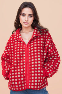 Red Check Fleece Jacket