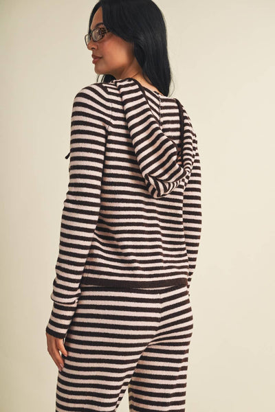 Remi Striped Double Zip Hoodie