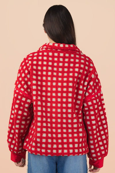 Red Check Fleece Jacket